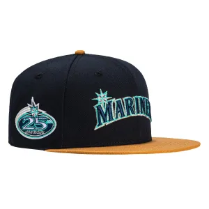 New Era 59Fifty Seattle Mariners 25th Anniversary Patch Word Hat - Navy, Tan