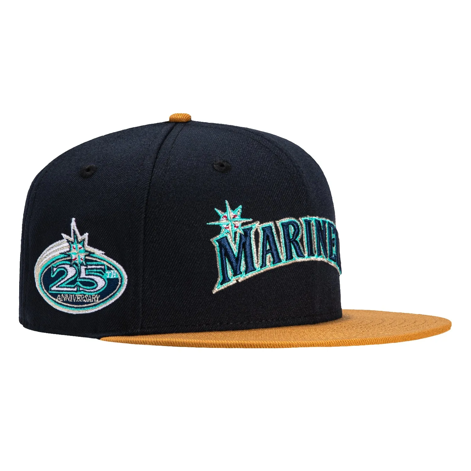 New Era 59Fifty Seattle Mariners 25th Anniversary Patch Word Hat - Navy, Tan