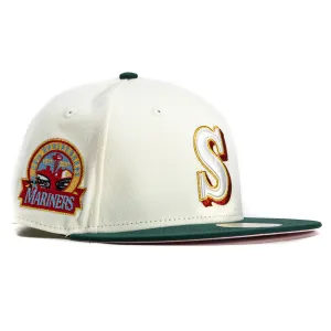 New Era 59Fifty Seattle Mariners 30th Anniversary Patch Hat - White. Green. Red