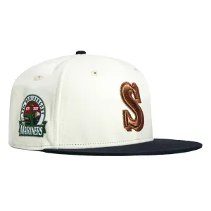 New Era 59Fifty Seattle Mariners 30th Anniversary Patch Hat - White. Navy. Metallic Copper. Green