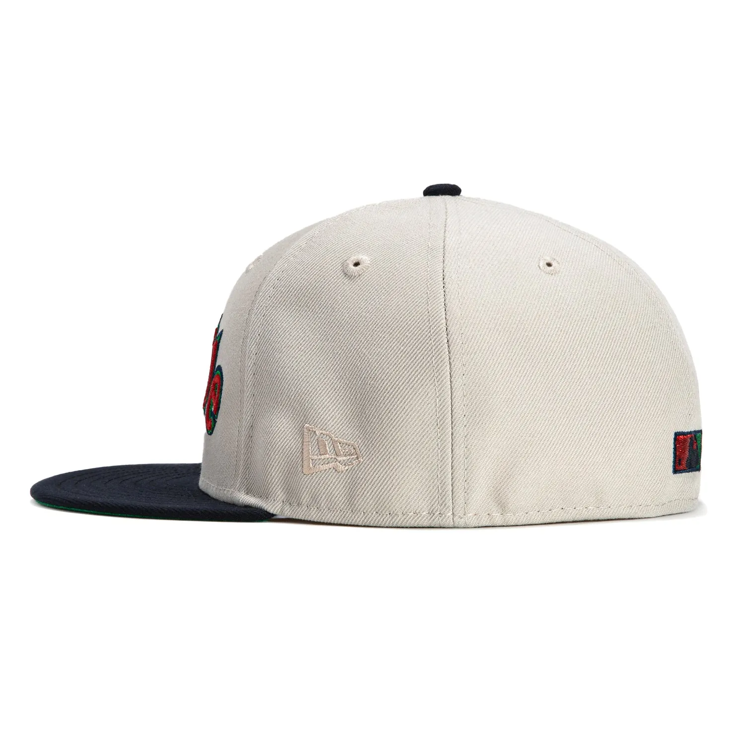 New Era 59Fifty Seattle Mariners 30th Anniversary Patch Word Hat - Stone, Navy, Red