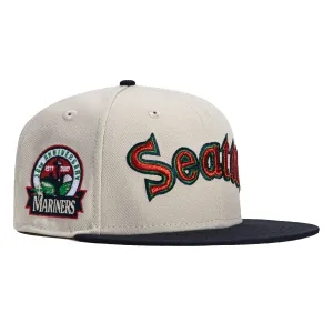 New Era 59Fifty Seattle Mariners 30th Anniversary Patch Word Hat - Stone, Navy, Red