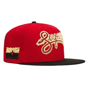 New Era 59Fifty Snake Scale Arizona Diamondbacks Arizona Flag Patch Serpientes Hat - Red. Black