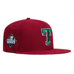 New Era 59Fifty Texas Rangers 2023 World Series Patch Hat - Cardinal. Green