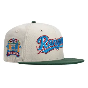 New Era 59Fifty Texas Rangers Final Season Patch Script Hat - Stone, Green