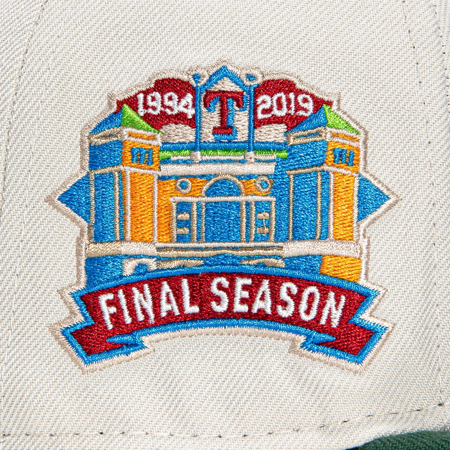 New Era 59Fifty Texas Rangers Final Season Patch Script Hat - Stone, Green