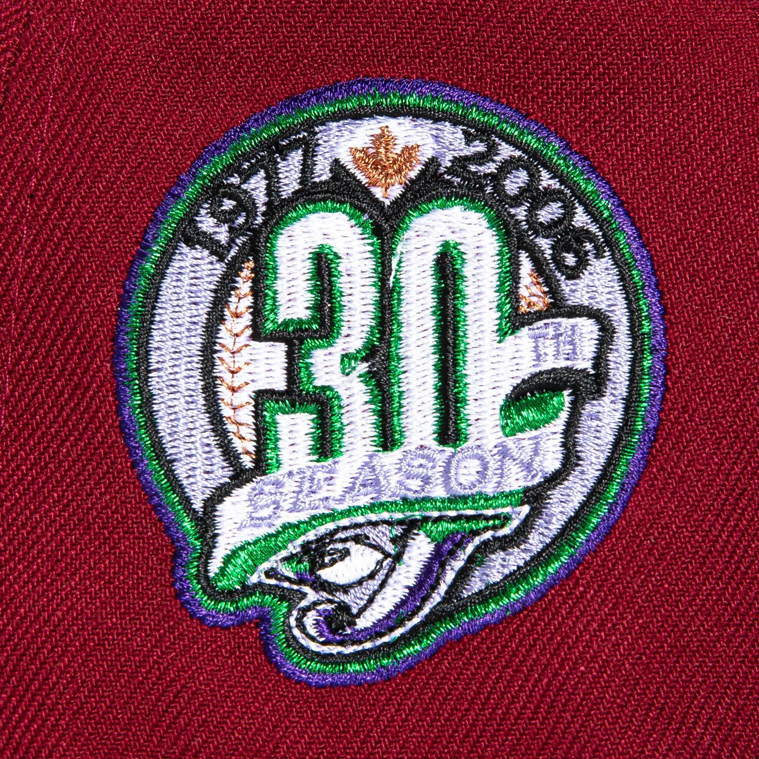 New Era 59Fifty Toronto Blue Jays 30th Anniversary Patch Hat - Cardinal. Lavender