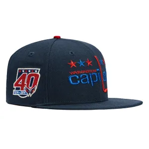 New Era 59Fifty Washington Capitals 40th Anniversary Patch Hat - Navy