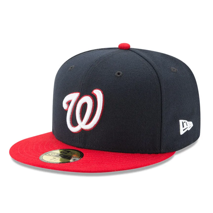 New Era 59Fifty Washington Nationals 20th Anniversary Patch Alternate Hat - Navy. Red