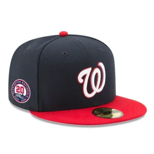 New Era 59Fifty Washington Nationals 20th Anniversary Patch Alternate Hat - Navy, Red