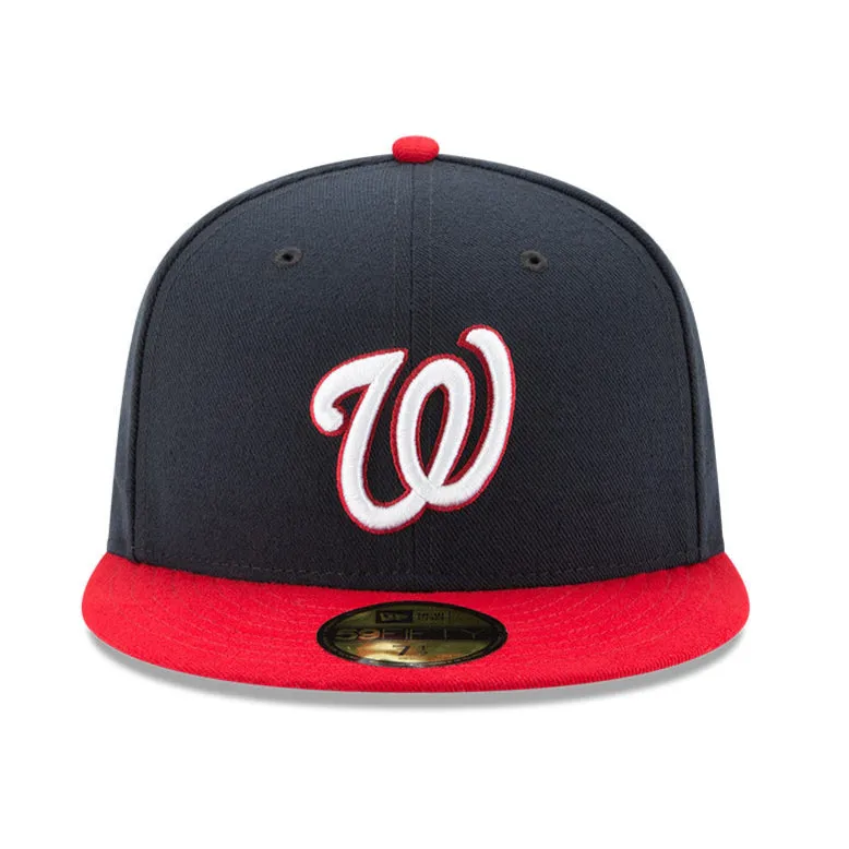 New Era 59Fifty Washington Nationals 20th Anniversary Patch Alternate Hat - Navy. Red
