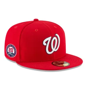 New Era 59Fifty Washington Nationals 20th Anniversary Patch Game Hat - Red