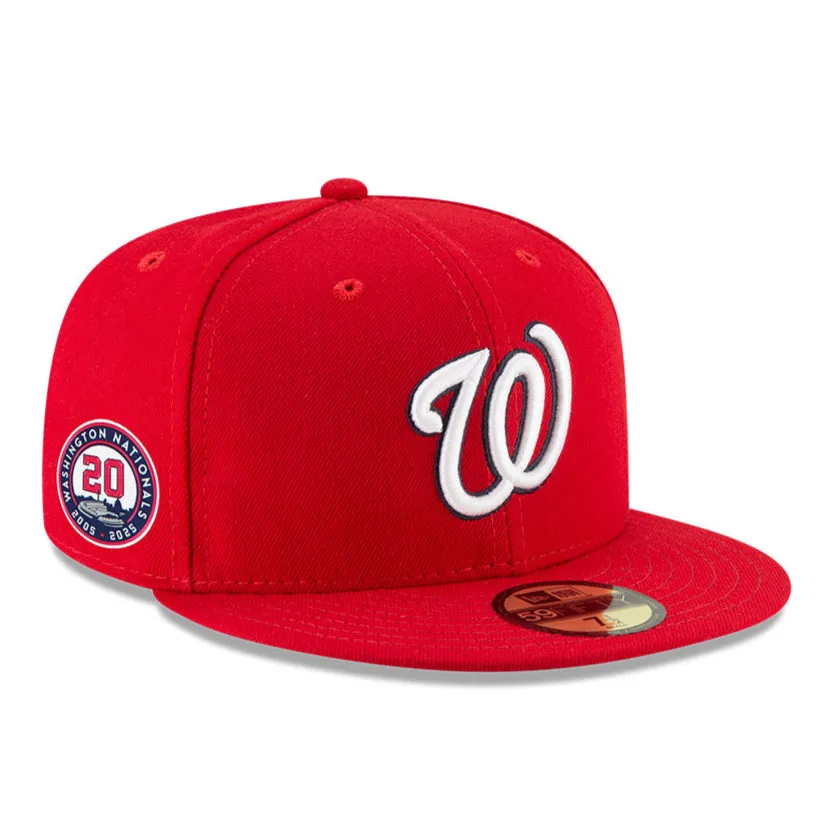 New Era 59Fifty Washington Nationals 20th Anniversary Patch Game Hat - Red