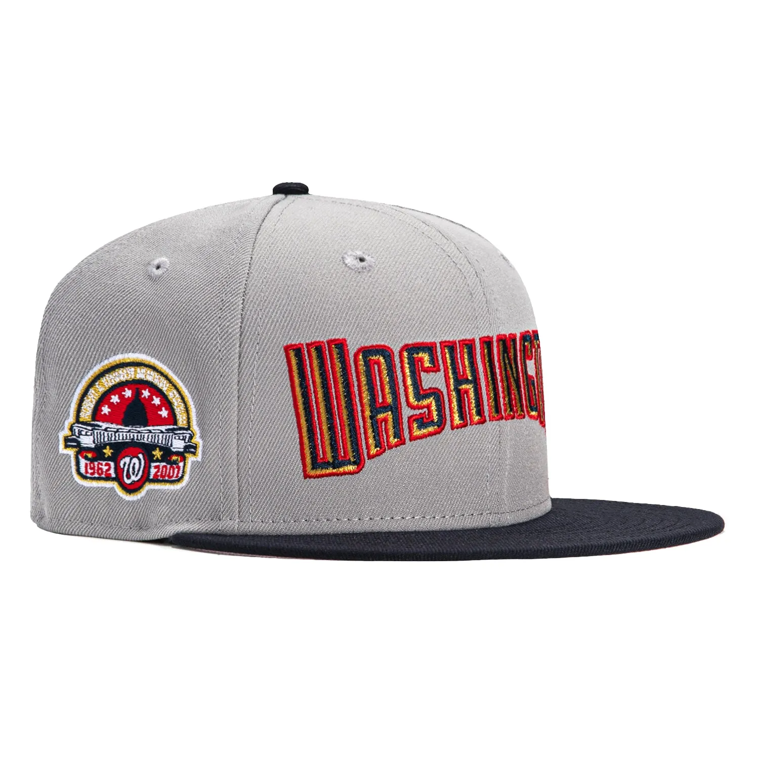 New Era 59Fifty Washington Nationals RFK Stadium Patch Word Hat - Grey. Navy