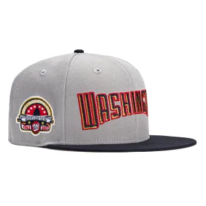 New Era 59Fifty Washington Nationals RFK Stadium Patch Word Hat - Grey. Navy
