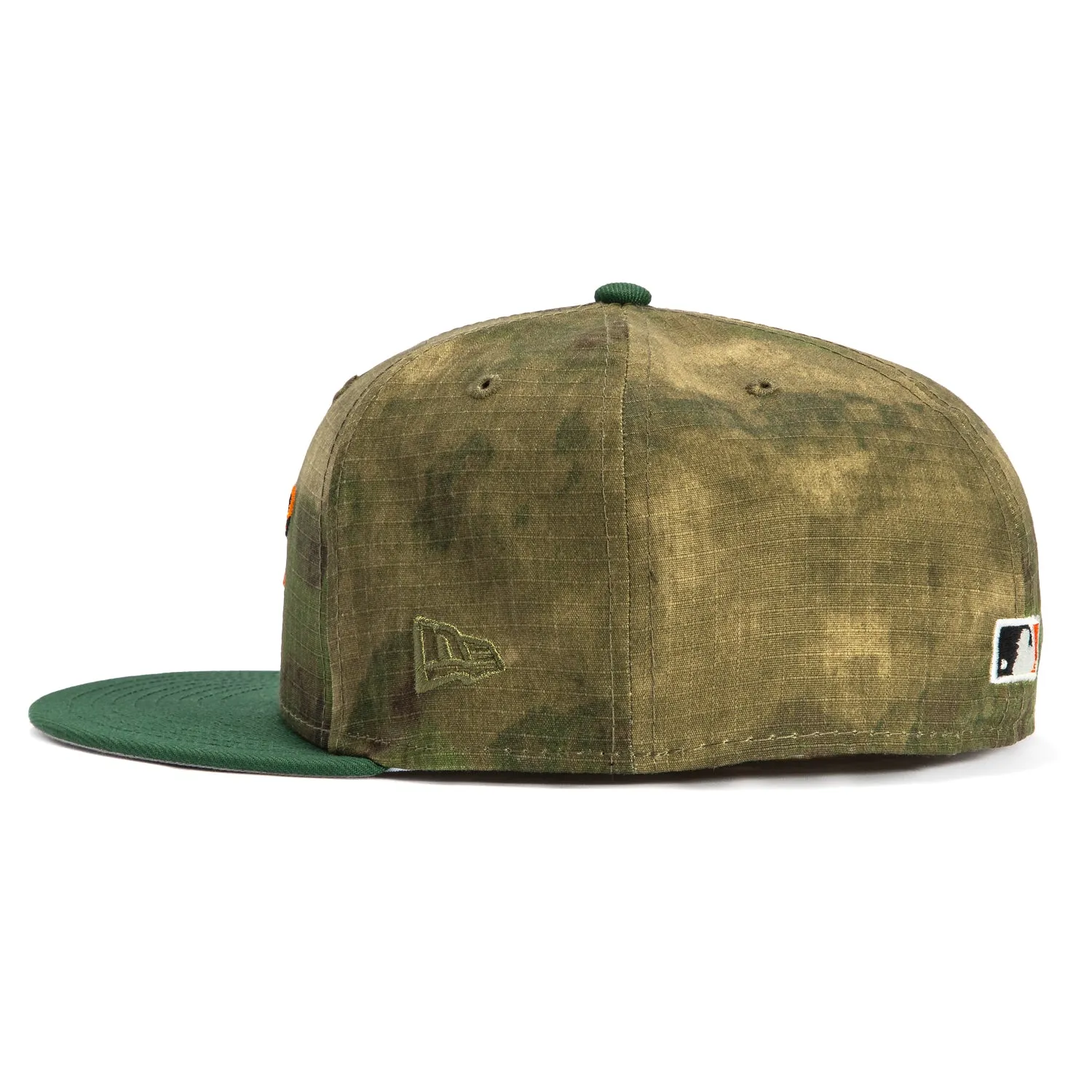 New Era 59Fifty Water Color Camo Baltimore Orioles 20th Anniversary Stadium Patch Hat - Camo. Green