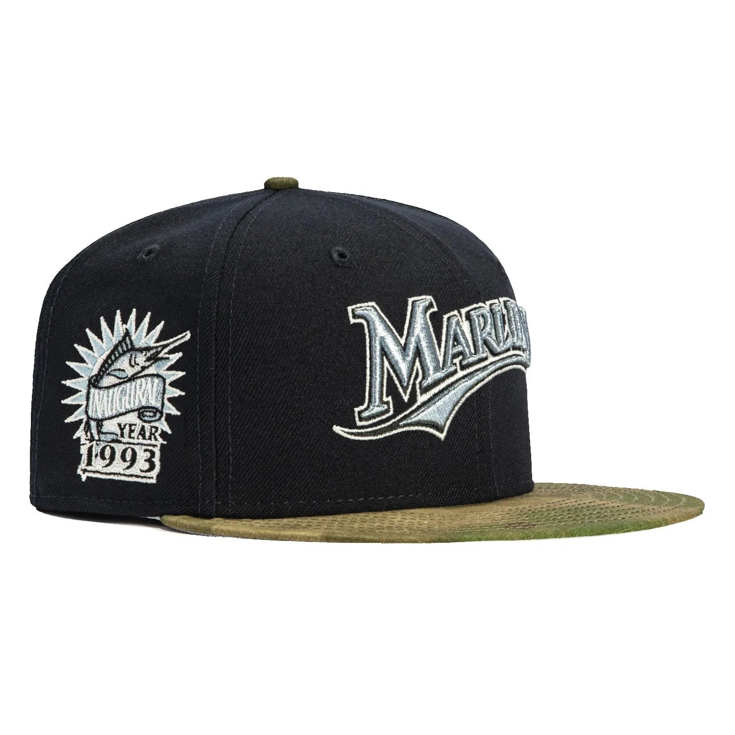New Era 59Fifty Water Color Camo Miami Marlins Inaugural Patch Word Hat - Navy, Camo