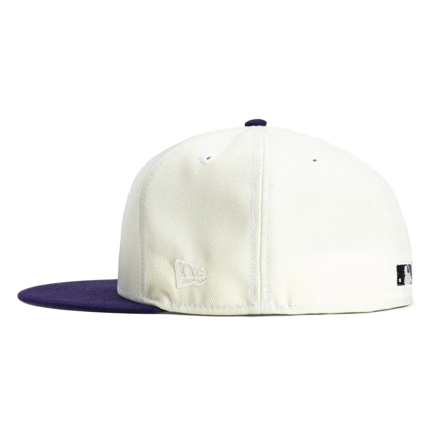 New Era 59Fifty White Dome Arizona Diamondbacks 20th Anniversary Patch SH Hat - White. Purple