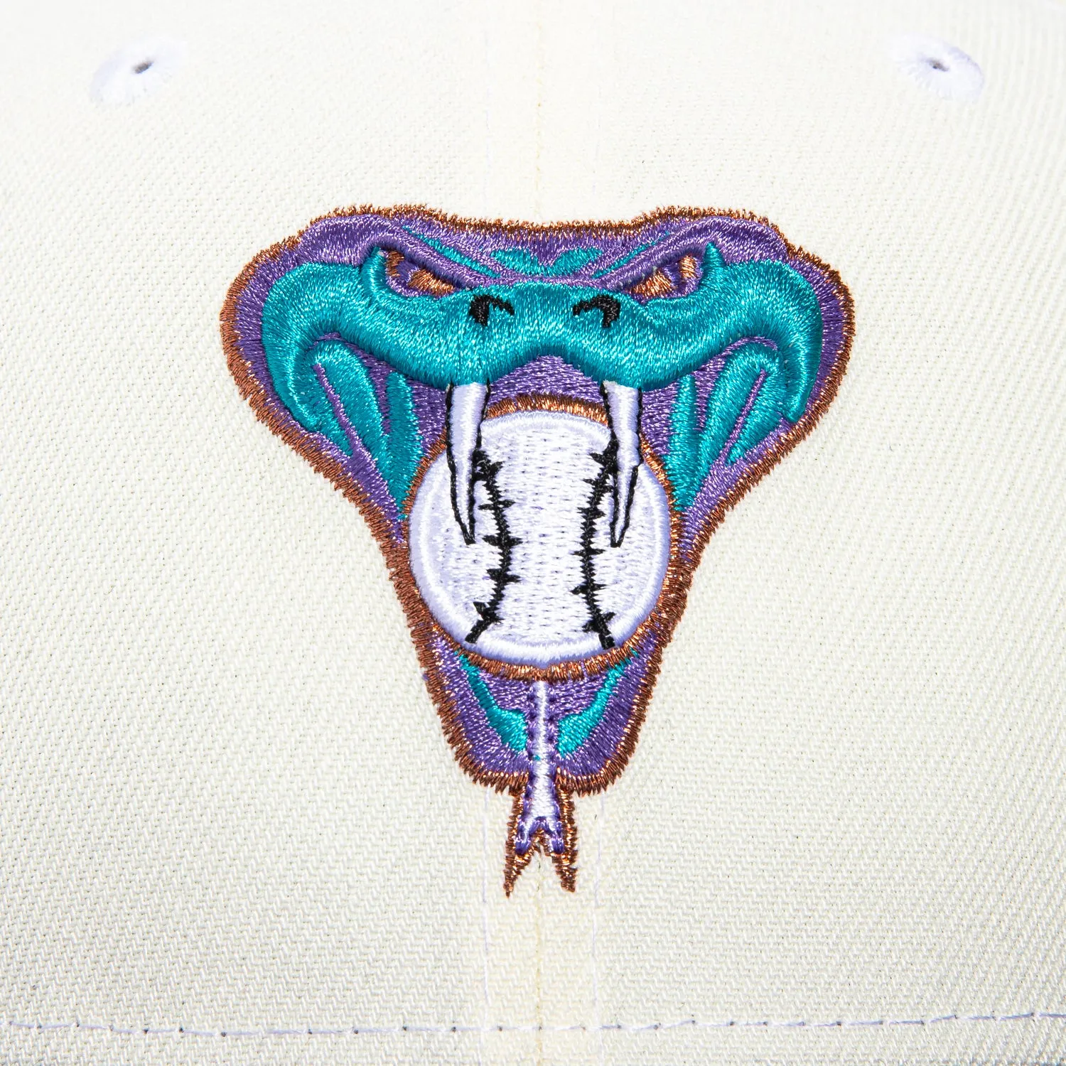 New Era 59Fifty White Dome Arizona Diamondbacks 20th Anniversary Patch SH Hat - White. Purple