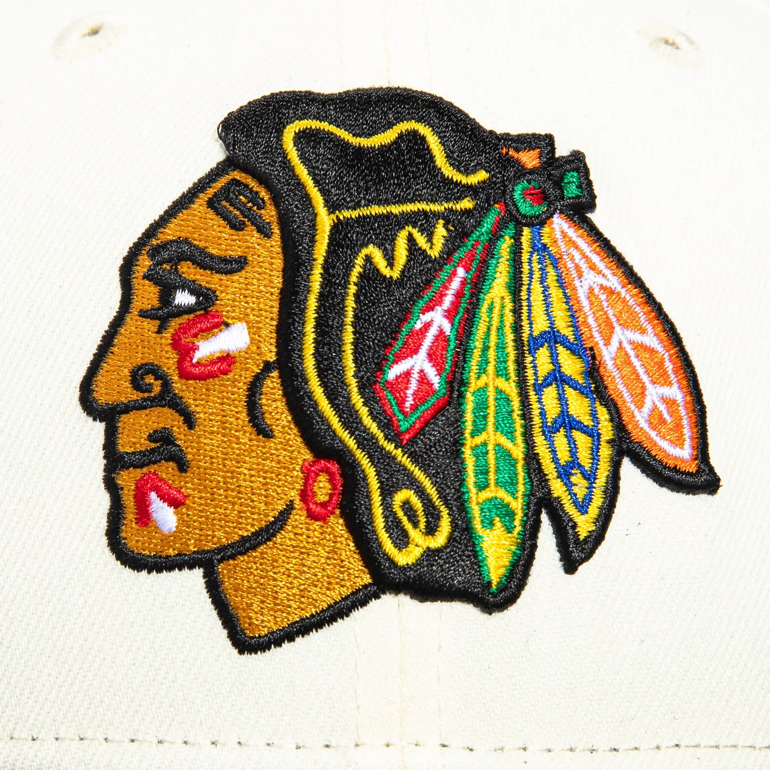 New Era 59Fifty White Dome Chicago Blackhawks Hat - White, Black