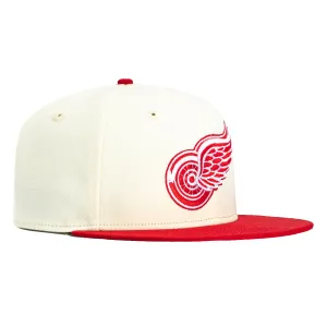 New Era 59Fifty White Dome Detroit Red Wings Hat - White, Red