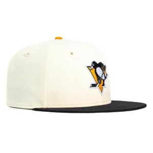 New Era 59Fifty White Dome Pittsburgh Penguins Hat - White, Black