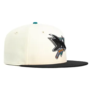 New Era 59Fifty White Dome San Jose Sharks Hat - White, Black