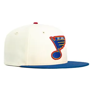 New Era 59Fifty White Dome St Louis Blues Hat - White, Royal