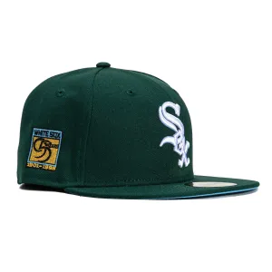 New Era 59Fifty Wintergreen Chicago White Sox 95th Anniversary Patch Hat - Green, White, Light Blue