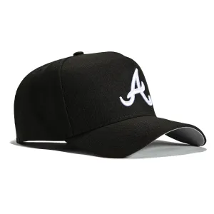 New Era 9Forty A-Frame Atlanta Braves Snapback Hat - Black, White