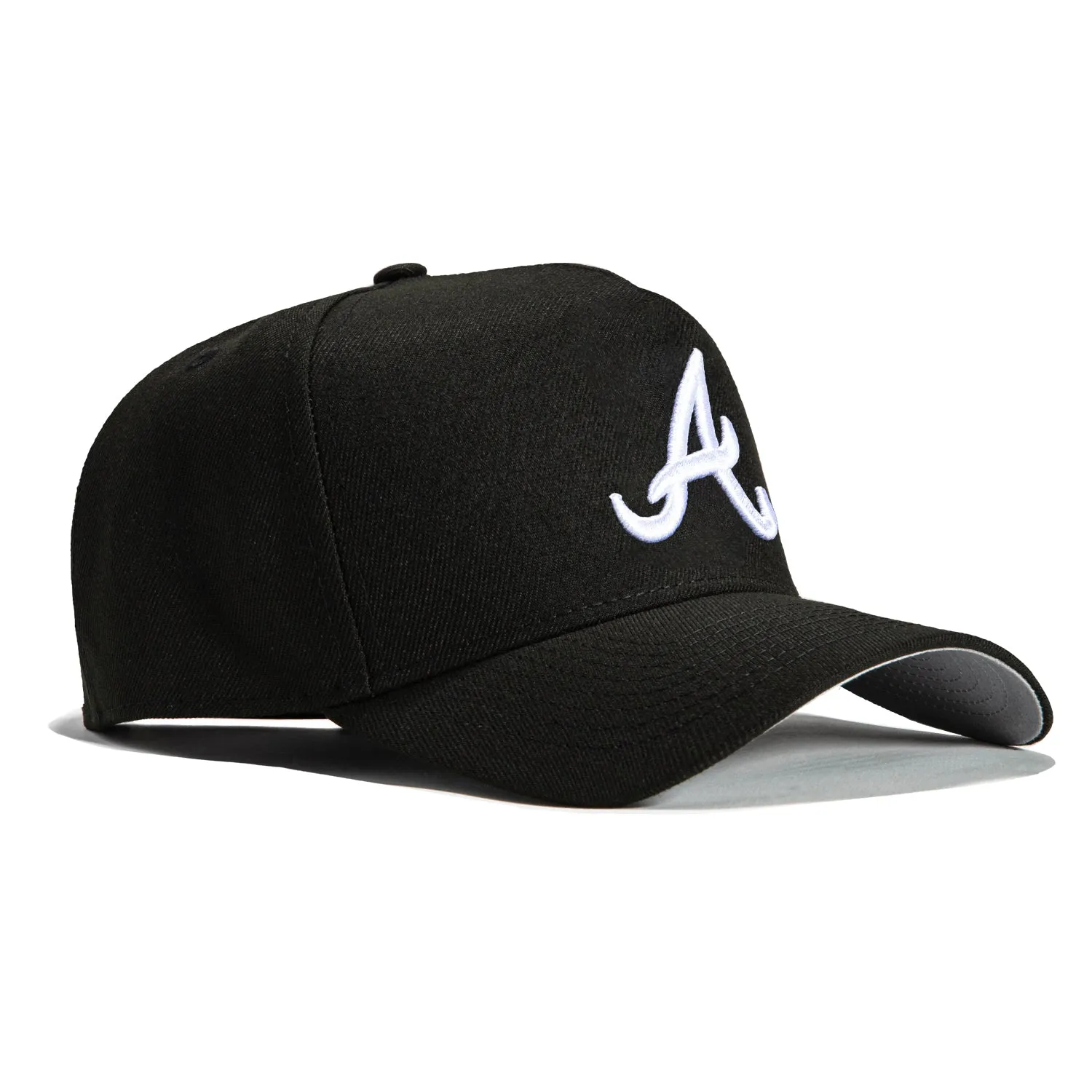 New Era 9Forty A-Frame Atlanta Braves Snapback Hat - Black. White