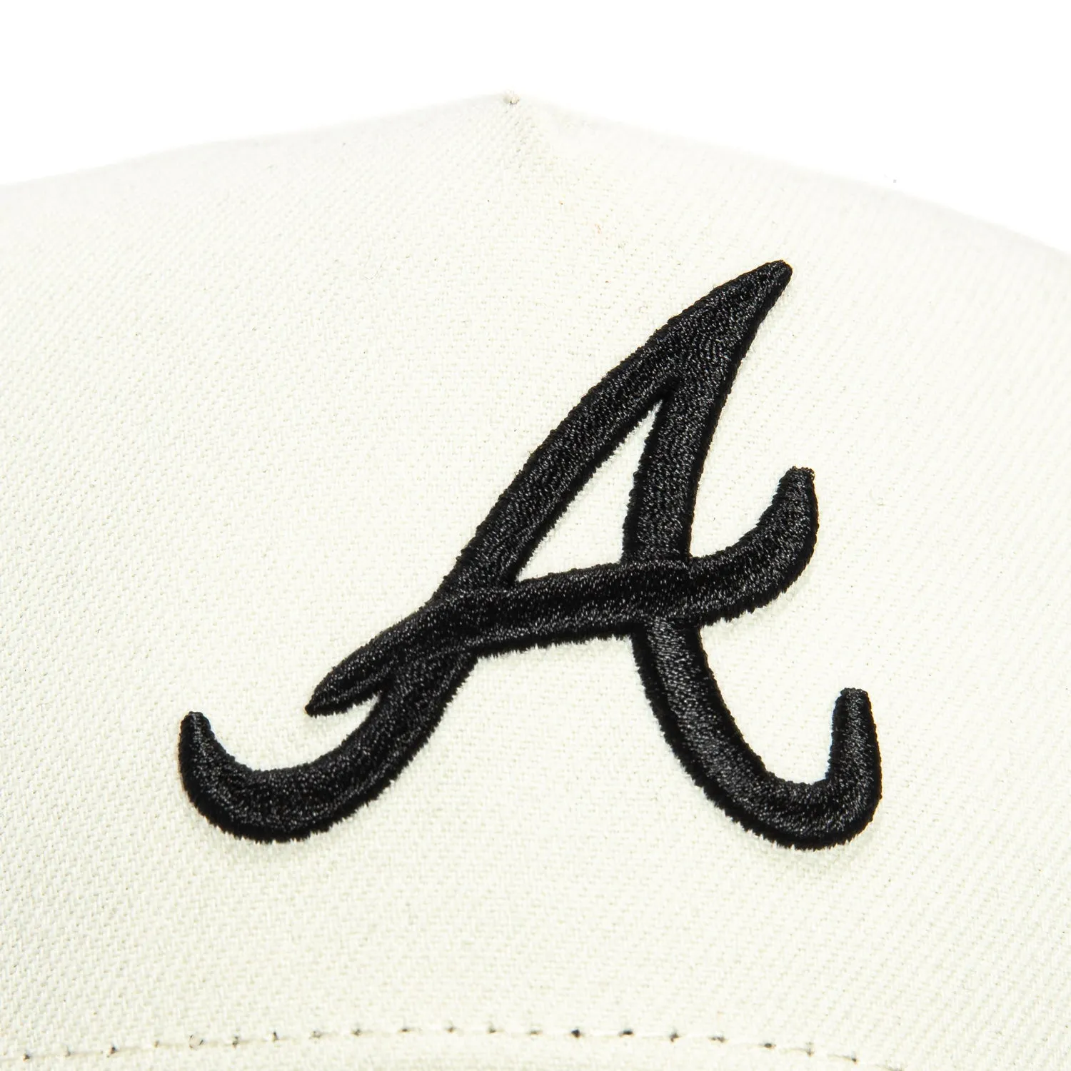 New Era 9Forty A-Frame Atlanta Braves Snapback Hat - White. Black