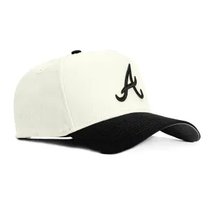 New Era 9Forty A-Frame Atlanta Braves Snapback Hat - White. Black