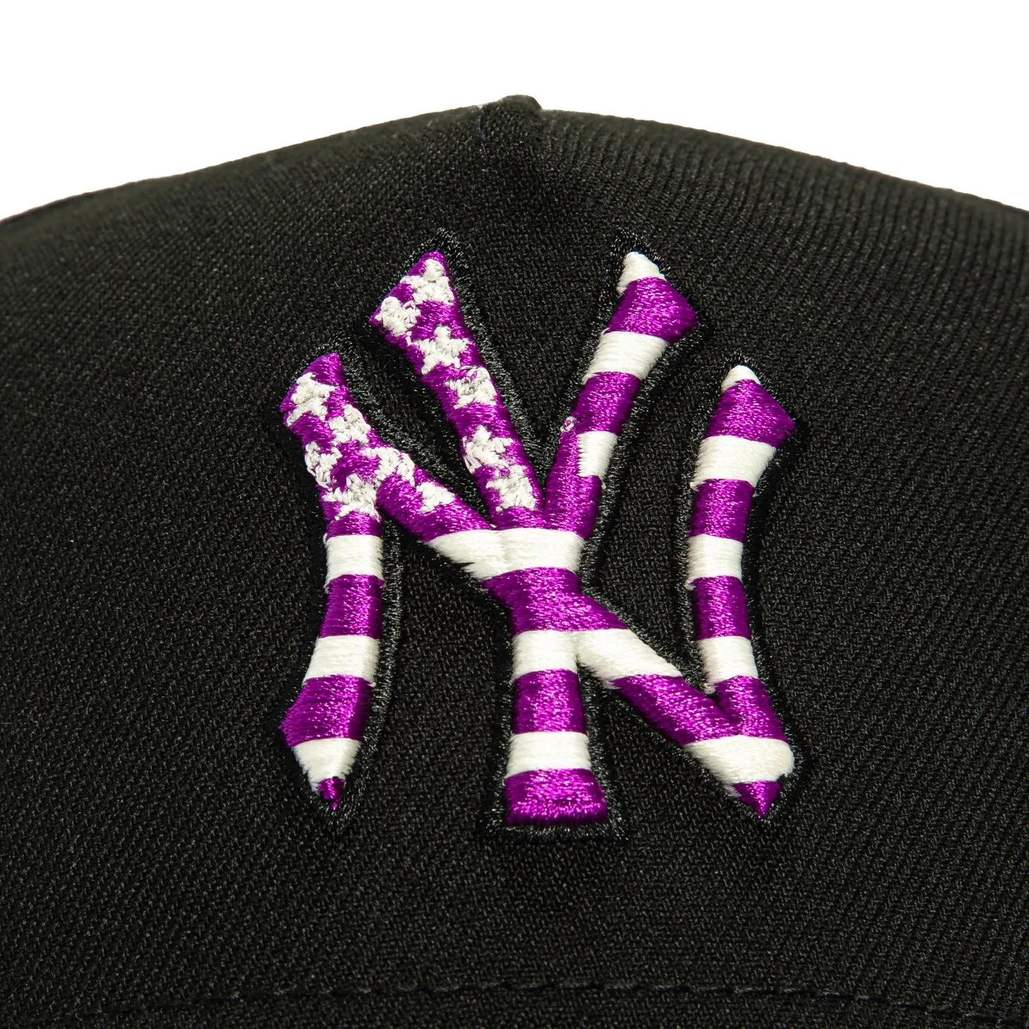 New Era 9Forty A-Frame New York Yankees 1949 World Series Patch Flag Snapback Hat - Black, Purple