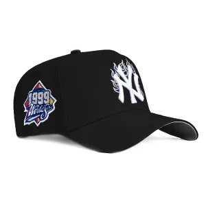 New Era 9Forty A-Frame New York Yankees 1999 World Series Patch Flame Snapback Hat - Black