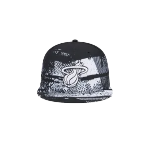 New Era Miami HEAT 2024 Tipoff Black and White Snapback