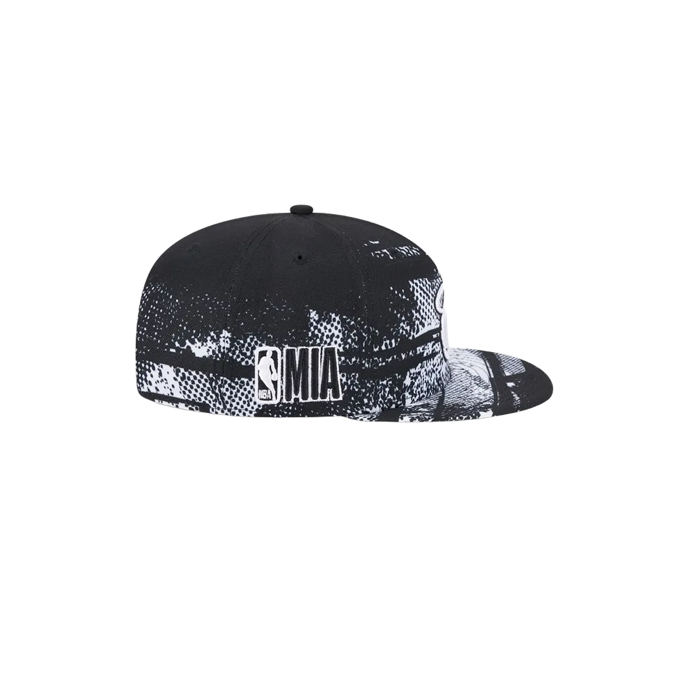 New Era Miami HEAT 2024 Tipoff Black and White Snapback