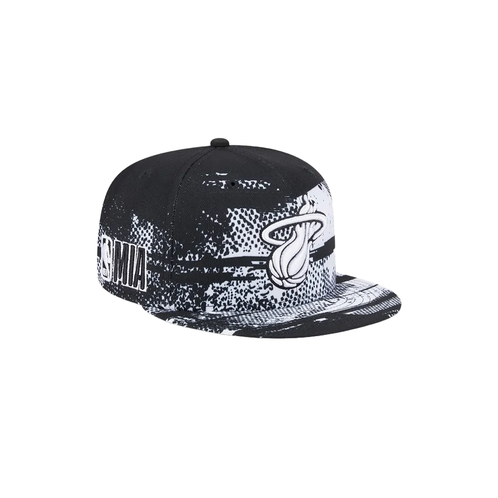 New Era Miami HEAT 2024 Tipoff Black and White Snapback
