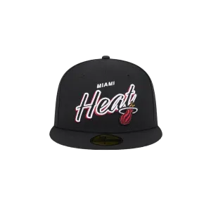 New Era Miami HEAT Script Sided Fitted Hat