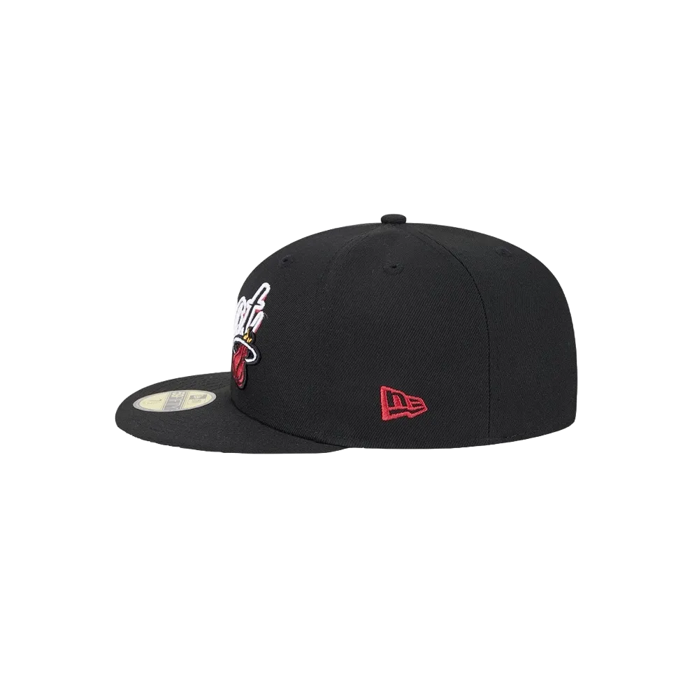 New Era Miami HEAT Script Sided Fitted Hat