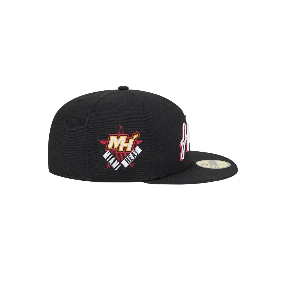 New Era Miami HEAT Script Sided Fitted Hat