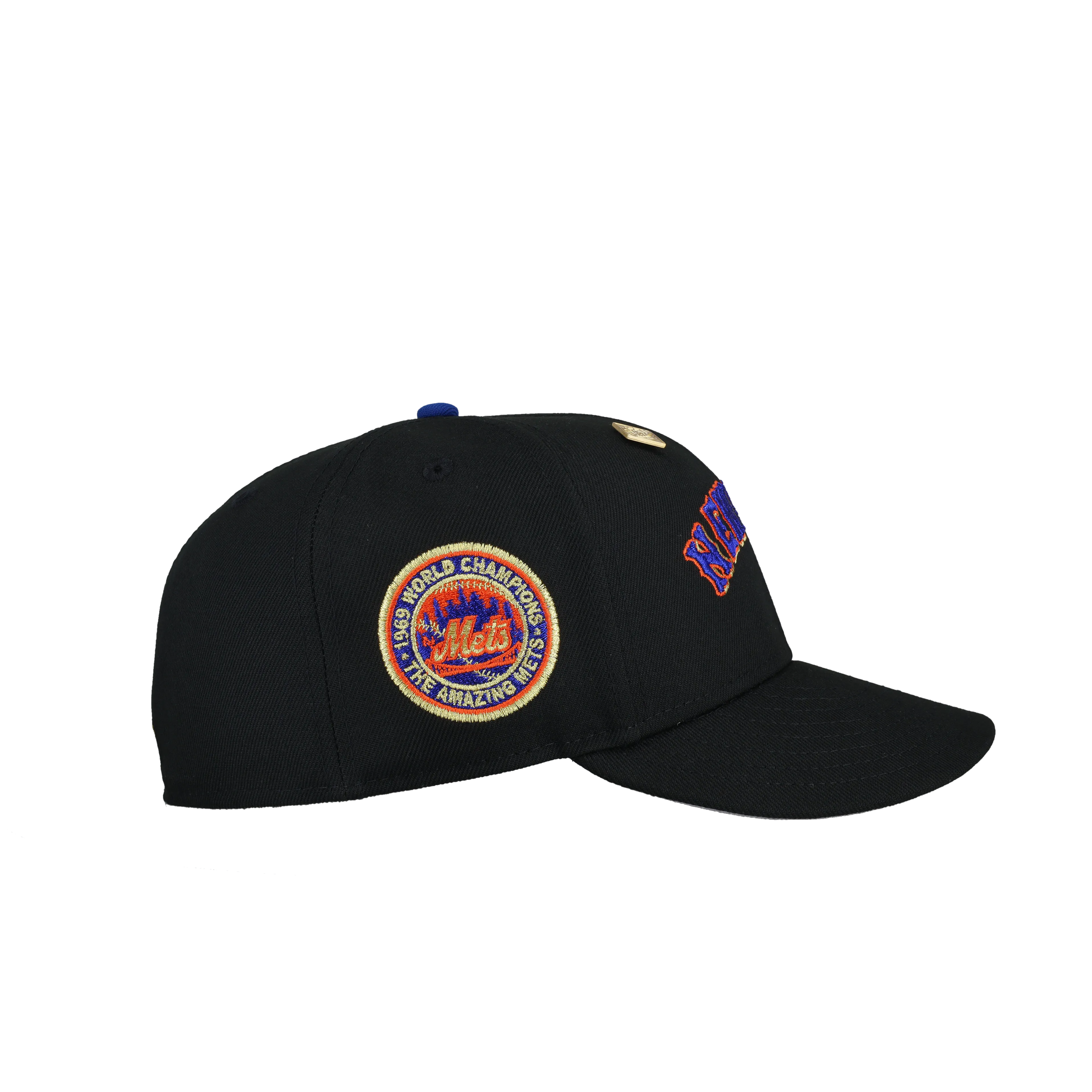 New York Mets 1969 World Series Script Metallic Fitted Hat