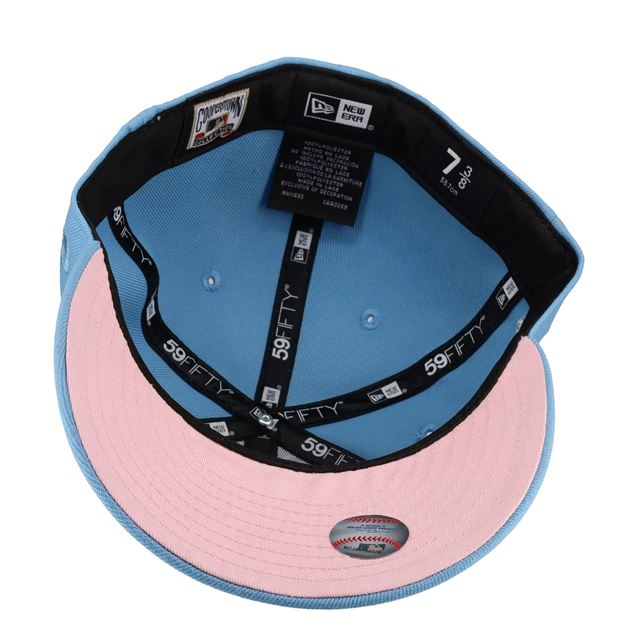 New York Yankees 1999 WS Sky Blue/Pink Metallic 59Fifty Fitted Hat