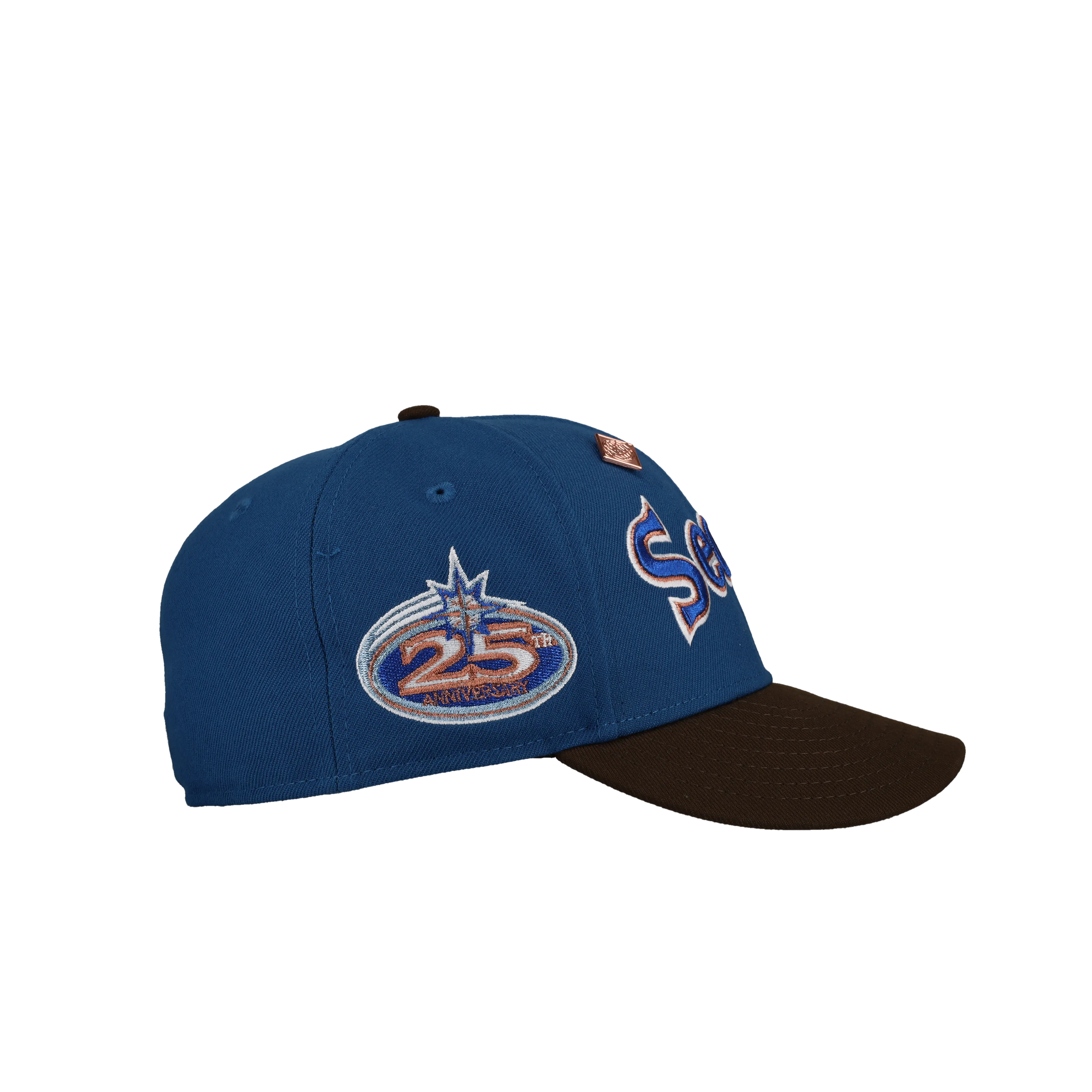 Seattle Mariners 25th Anniversary Blue/Walnut Metallic 59Fifty Fitted Hat