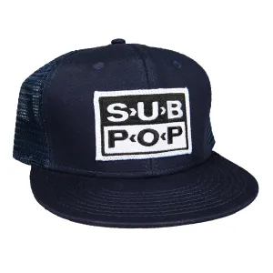 Trucker Hat w/Logo Patch Navy Snapback
